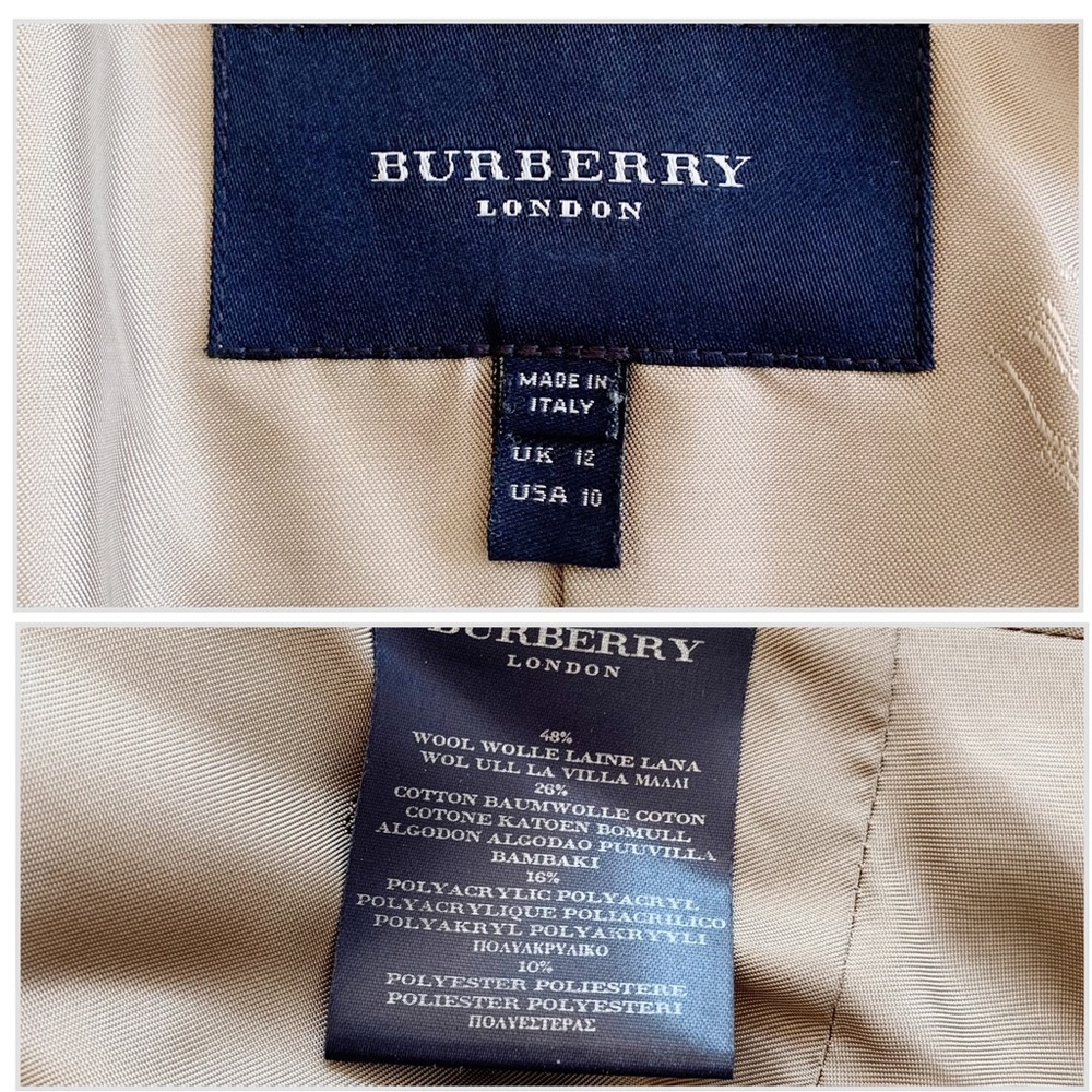 Burberry Tailored Plaid Women's Jacket - Cream & Black with Teal Accents - Picture 15 of 16